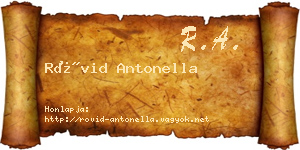 Rövid Antonella névjegykártya